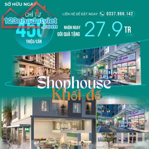 NHỈNH 2 TỶ SỞ HỮU NGAY SHOPHOUSE KHỐI ĐẾ KHU ĐÔ THỊ BẦU TRÀM - SỔ HỒNG LÂU DÀÌ - CK CAO