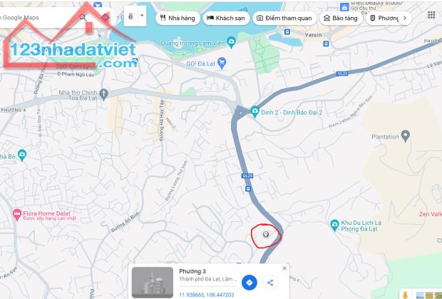Cần bán lô đất dt 5x20m trung tâm P.3, thành phố Đà Lạt