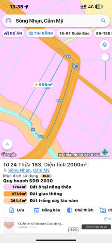 2000m2 Có 100m mặt tiền đường Bêtông  ấp 5 xã Sông Nhạn Cẩm Mỹ - 3