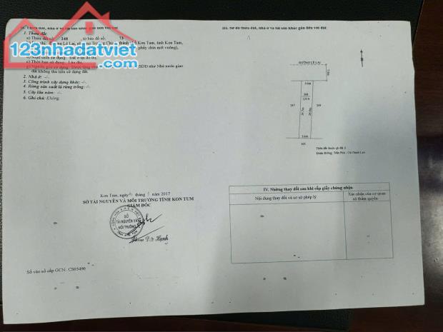 Bán 2 lô đất mặt tiền Lê Lai (đường rộng 14m bao lề) - P.Trường Chinh - TP Kon Tum