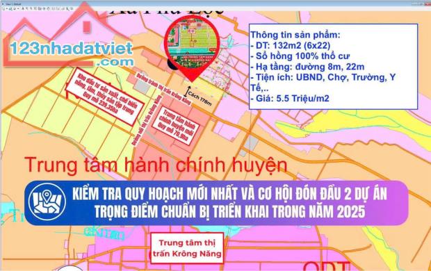 Đất nền trung tâm Krong Năng, sổ đỏ 132m2, giá tốt 6xx triệu, tặng 1 chỉ vàng - 5