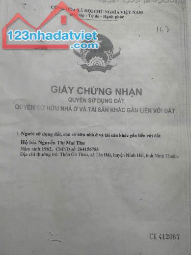 CHÍNH CHỦ BÁN GẤP LÔ ĐẤT Tại Xã Tân Hải, Huyện Ninh Hải, Tỉnh Ninh Thuận - 1