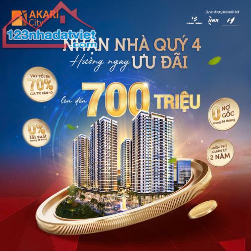 Giỏ hàng độc quyền AKARI CITY căn 62m2 và căn 95m2 mua gốc CĐT, CK giảm ngay 710tr