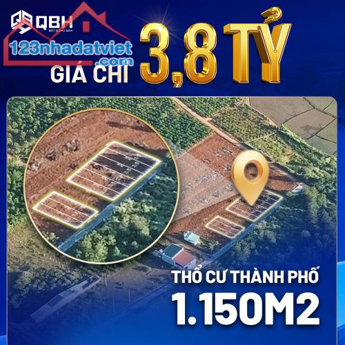 Hàng hiếm, DT 1150m2 đất thổ cư TP. Pleiku, giá siêu rẻ 3.8 triệu/m2, SĐCC