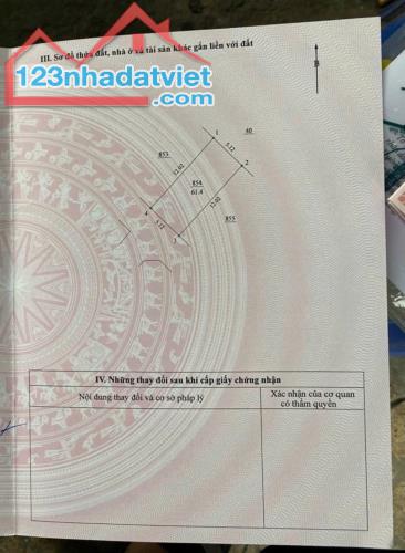 Cần bán mảnh đất sổ đỏ Hà Nội. Hơn 61m2, Giá chưa đến 1,3 tỷ. Vị trí đẹp, đầu tư sinh lời - 1