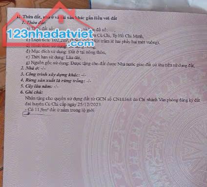 bán lô đất 102m2 ở xã Tân Phú Trung - Củ Chi giá 730 triệu - 4