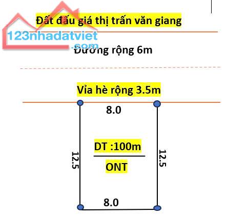 Bán 2 lô đất đấu giá gần vòng xuyến văn giang diên tích 100.8m, 100m co vỉa hè - 1