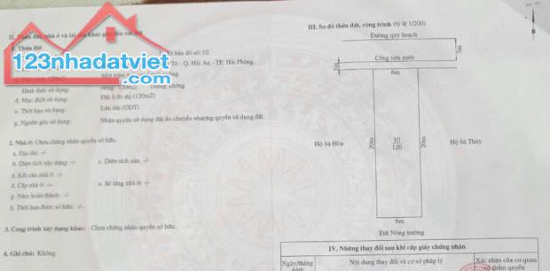 Bán đất 120m + 80m lưu không ngõ 618 Ngô Gia Tự cạnh khu TĐC Sao Sáng, Hải An - 3