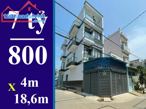 bán nhà hẻm xe hơi nhà bè. dt: 4 x 18,6m, 3 lầu, sân thượng. giá 7 tỷ 800