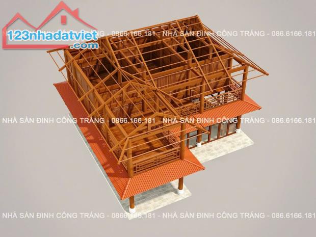 Nhà sàn gỗ Đinh Công tráng chuyên thi công, thiết kế lắp đặt chọn gói nhà gỗ theo yêu cầu - 2