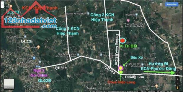 Vị Trí Vàng! Đất Thổ Cư 132m² Tây Ninh, Gần KCN Hiệp Thạnh, Giá Chỉ 550 Triệu!