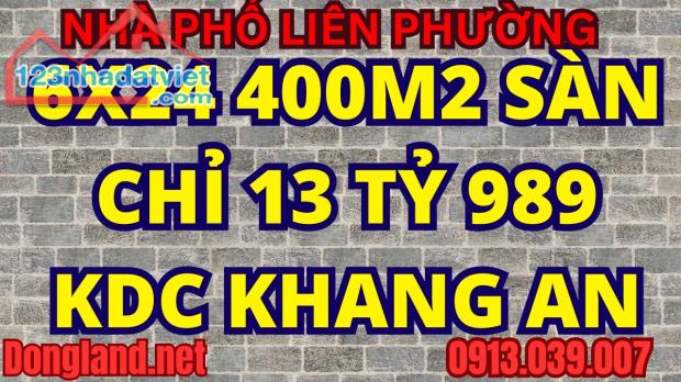 Nhà phố KDC Khang An Quận 9 (Sổ hồng cầm tay) 6x24 400m2 SD 5PN Còn 13tỷ989 Sát The Global