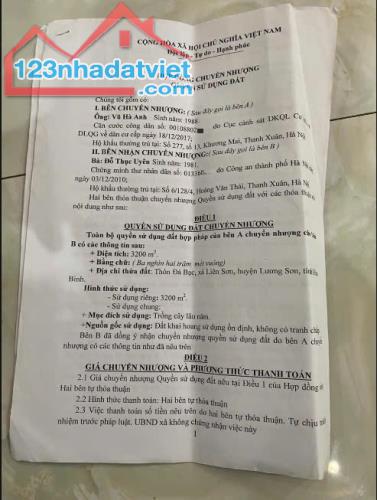 Chính chủ cần bán hơn 6 nghìn m2 đất Xóm Đá Bạc, Xã Liên Sơn, Huyện Lương Sơn, Tỉnh Hòa - 2