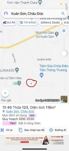 850 triệu cho lô 115m2 đất xã Xuân Sơn, huyện Châu Đức, Bà rịa Vũng tàu - 2