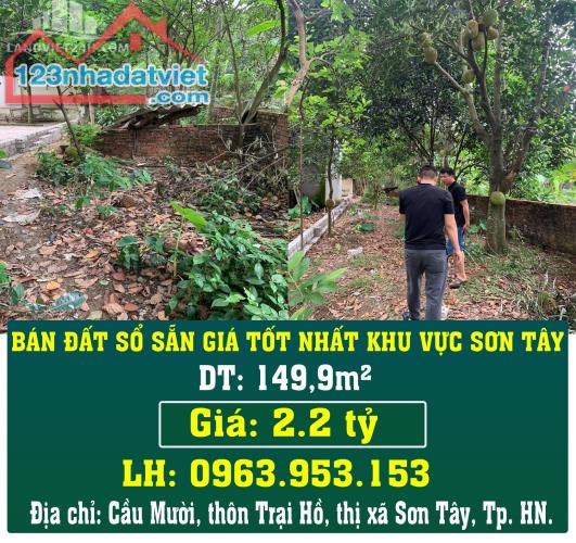 CHÍNH CHỦ BÁN ĐẤT SỔ SẴN GIÁ TỐT NHẤT KHU VỰC SƠN TÂY