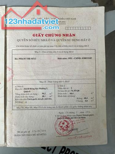 Chính chủ Cần bán nhà ngay khu dân cư an ninh 161/20 Bông Sao, Phường 5, Quận 8 - 3