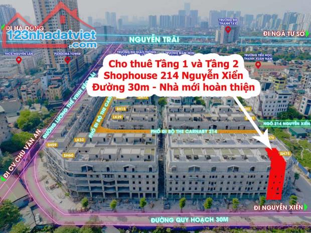 Cho thuê văn phòng tầng 1 và tầng 2 liền kề 214 Nguyễn Xiển nhà hoàn thiện đầy đủ