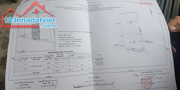 Bán nhà vườn sầu riêng mặt tiền ngang 100m tại Bình Hoà Tây cách TX Kiến Tường 5km giá 16 - 1