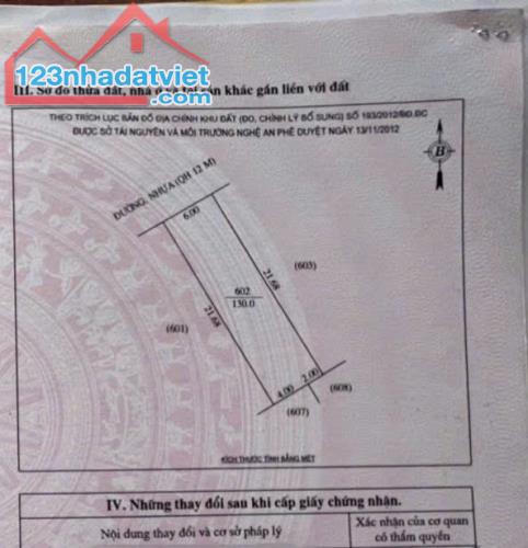 Bán ô đất xóm 18 Nghi Phú thuộc khu đô thị Tecco Nghi Phú, Tp. Vinh  - Diện tích 130m2