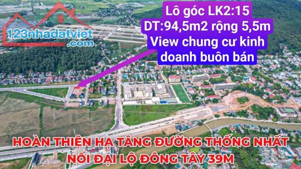 Siêu rẻ! Lô góc view chung cư TP Thanh Hóa 94,5m2 rộng 5,5m giá chỉ nhỉnh 2 tỷ