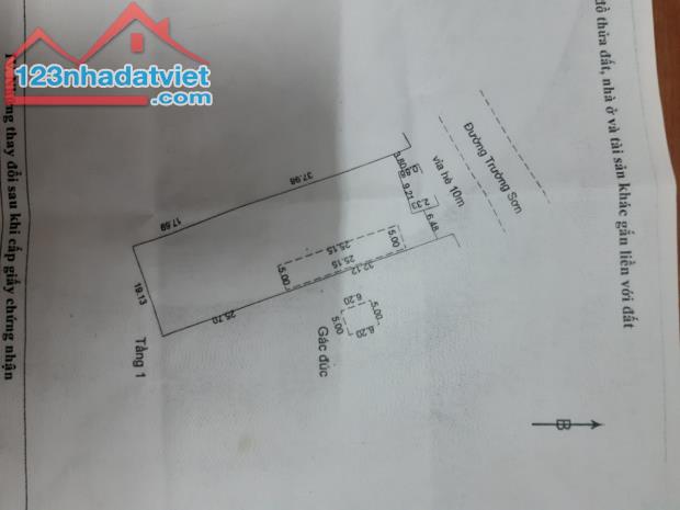 Bán đất lô 1075m2 mặt tiền đường Trường Sơn, Hòa Thọ Tây, Gần đường dẫn lên Cao Tốc