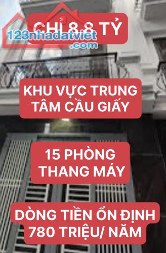 8.8 TỶ SỞ HỮU NGAY BĐS DÒNG TIỀN 15 PHÒNG THANG MÁY SINH LỜI 780Tr/Năm