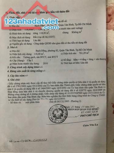 Bán nhà Bạch Đằng, P2, Tân Bình.Dt:7,9x15, hầm 6 lầu, giá;32 tỷ - 4