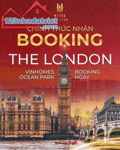 Chính thức nhận Booking The London-Vinhomes Ocean Park-Đầu tư từ móng,CSBH 8 năm không lo