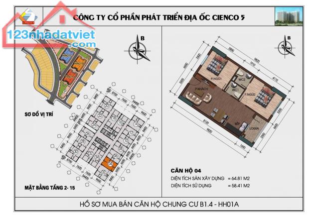 Cần bán gấp căn hộ 65m2 chung cư Thanh Hà – Giá rẻ nhất