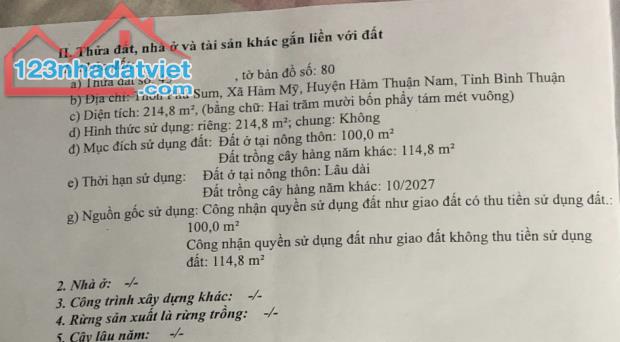 💥 Cần bán gấp Nhà mặt tiền kinh doanh đường Nhựa DT 707 Hàm Mỹ - 2