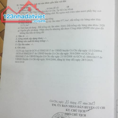 Bán lô đất mặt tiền Trương Thị Kiện, x.Thái Mỹ, Củ Chi: 32,5 (nở hậu: 36m) x 78 = 3.150m2 - 3