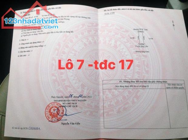 Chào bán 2 lô 9TDC7 và 7TDC17 giá chỉ từ 2,7xx tỷ Hoa Động Thuỷ Nguyên Hải Phòng - 1