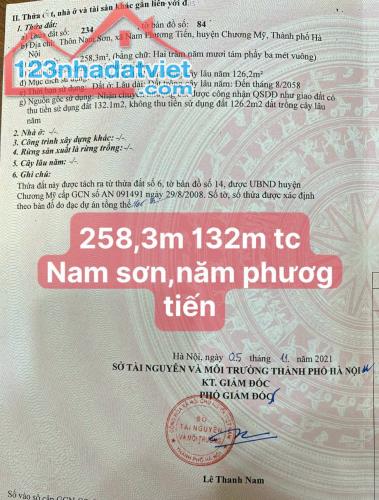 258m có 132m thổ cư tại chục chính kinh doanh Nam Sơn- Nam Phương Tiến- Chương Mỹ 15tr/m2 - 2