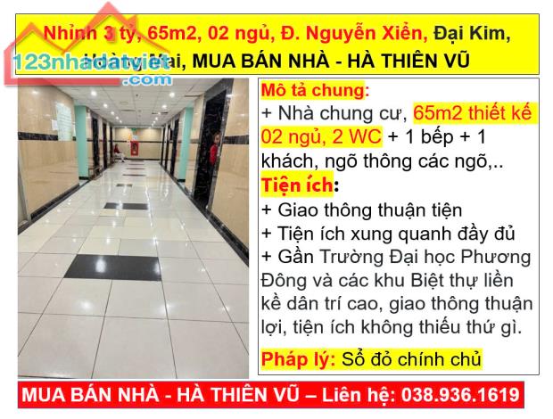 Nhỉnh 3 tỷ, 65m2, 02 ngủ, Đ. Nguyễn Xiển, Đại Kim, Hoàng Mai, MUA BÁN NHÀ - HÀ THIÊN VŨ - 5