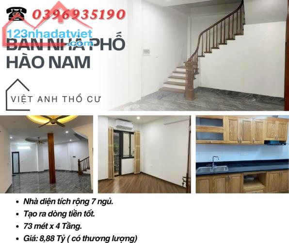 Bán nhà Hào Nam Đống Đa, Giá Đầu Tư, Cho Thuê Dễ , Giá: 8,88 Tỷ, Lh: 0396935190.