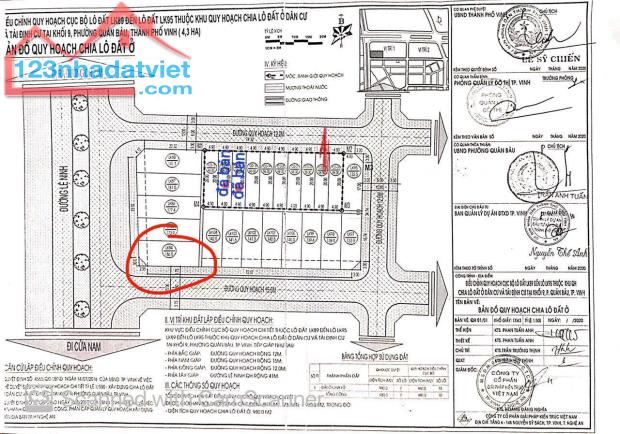 Bán Lô Góc 167m2 mặt đường Lệ Ninh - Khối 7 Quán Bàu, TP Vinh - 1