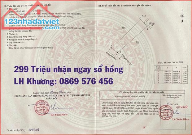 Bán Đất Nền chỉ 299 triệu tại Khánh Vĩnh, Khánh Hoà - 2