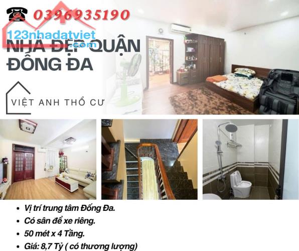 Bán nhà Hào Nam Đống Đa, Có Sân Để Xe, Lõi Đống Đa, 50mx4T, Giá: 8,7 Tỷ, Lh: 0396935190.