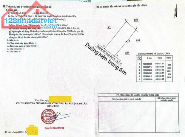 Bán đất Cam Tân - Cam Lâm đường thông dân cư đông đúc - 5