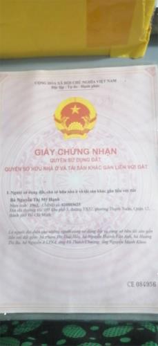 BÁN NỀN NHÀ MẶT PHỐ THẠNH XUÂN 62, Q.12, HCM - 76 M2,  1,9 TỸ - 3