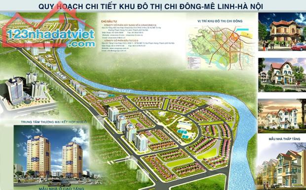 BÁN LÔ ĐẤT LIỀN KỀ-SỔ ĐỎ 196M2-KHU ĐÔ THỊ CHI ĐÔNG,MÊ LINH, HÀ NỘI - 3