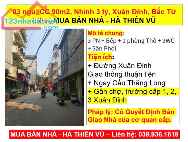 03 ngủ, CC 90m2, Nhỉnh 3 tỷ, Xuân Đỉnh, Bắc Từ Liêm, MUA BÁN NHÀ - HÀ THIÊN VŨ - 5