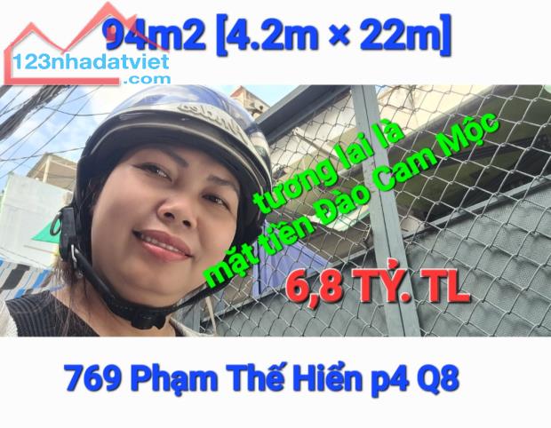 Bán nhà 769 Phạm Thế Hiển P4 Q8, 94m2 [4.2×22] ngay chợ, hẻm xe hơi chỉ 6Ty7xx