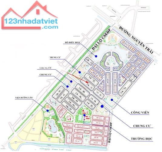 Bán đất LK3 hướng Đông Nam, đối diện trường học - Núi Long