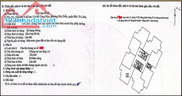 📝Chính chủ bán căn hộ 128,4m2 tại Khu chung cư 136 Hồ Tùng Mậu, Bắc Từ Liêm, Hà Nội - 1