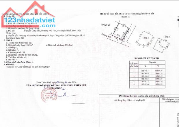 BÁN NHÀ 3 TẦNG 2 MẶT TIỀN KIỆT NGUYỄN CÔNG TRỨ - PHỐ TÂY HUẾ 70M2 - 5