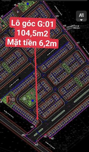 Siêu rẻ! Lô góc TP Thanh Hóa 104,5m2 rộng 6,2m mặt đại lộ 36m và Ql47 giá chỉ 2,0x tỷ - 1