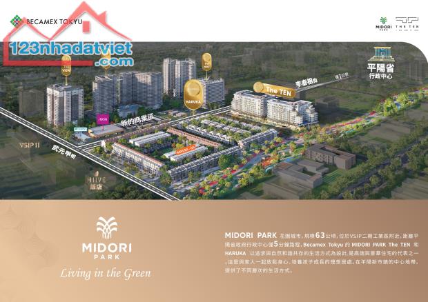 CK 10% - Nhà liền kề dự án Midor Park 6x19m, 5 tầng ngay TT Tp Mới Bình Dương 0919433733