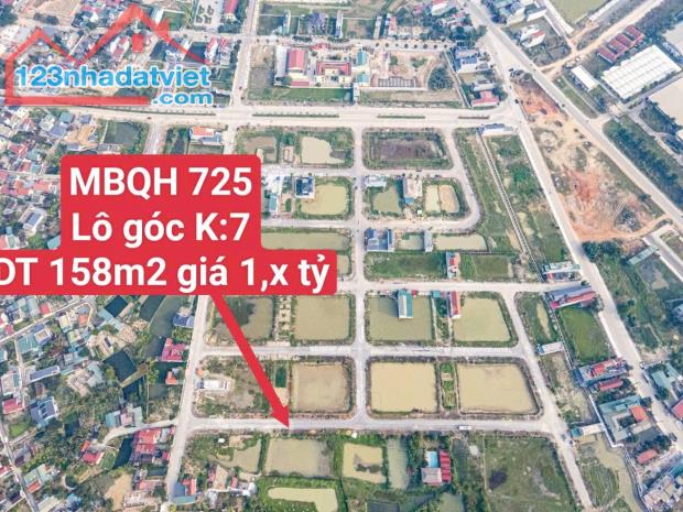 Siêu rẻ! Bán lô góc 2 mặt tiền 158m2 TP Thanh Hóa giá chỉ 1,x tỷ bên cạnh bãi đỗ xe siêu r