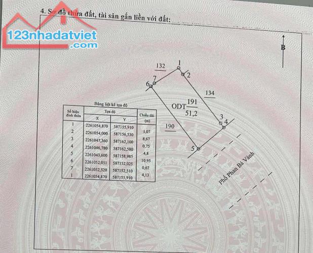 Em chào bán lô đất 51,2 m mặt đường Phan Bá Vành